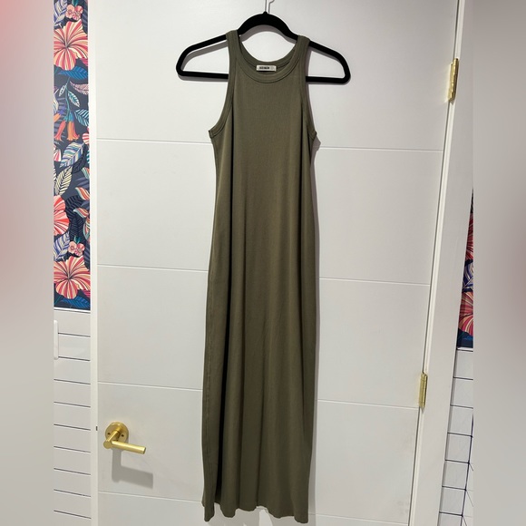 Buck Mason Surplus Rib Tank Maxi Dress Arbor Green S - Picture 9 of 9